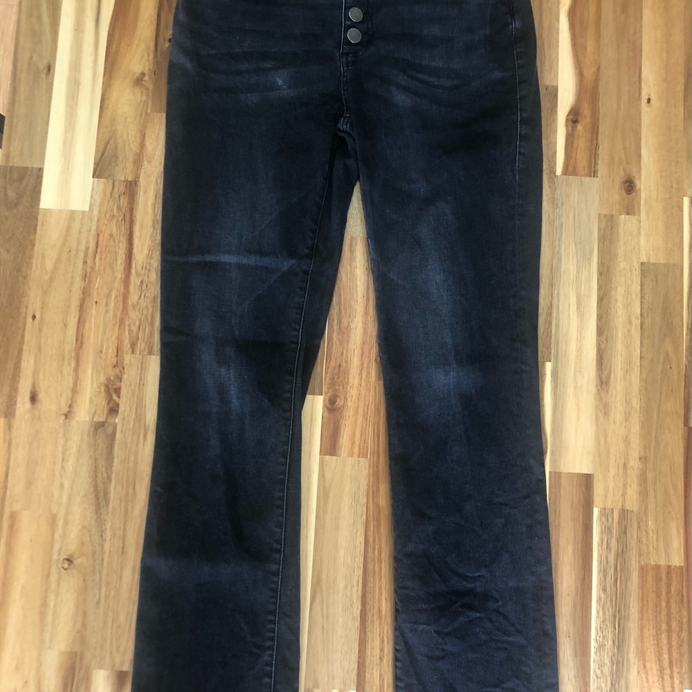CAbi Women's Boot Cut Black buttonfly  relaxed Jeans